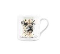 Purely Home Border Terrier Mug - Lifes Better With A Border Terrier Bone China White Mug - Tea/coffee Gift For Dog Lovers
