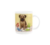 Purely Home Border Terrier Mug - Silence is Golden... 400ml Bone China Cup Funny Gifts for Dog Lovers