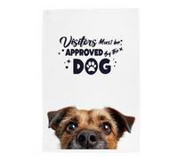 Purely Home Border Terrier Tea Towel - Panama Cotton Novelty Kitchen Gift For Dog Lovers