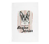Purely Home Boston Terrier Tea Towel - Novelty Dog Themed Gift Kitchen Linen/dish Cloth