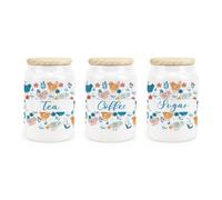 Purely Home - Botanical Chickens - Tea, Coffee & Sugar Canister - Kitchen Storage Jars