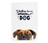 Purely Home Boxer Dog Tea Towel - Panama Cotton Novelty Kitchen Gift For Dog Lovers