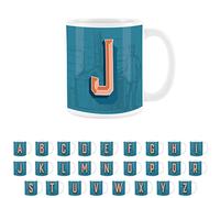 Purely Home Brewery Alphabet Letter J Mug - White Coffee Tea Present Personalised Initial Gift