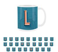 Purely Home Brewery Alphabet Letter L Mug - White Coffee Tea Present Personalised Initial Gift
