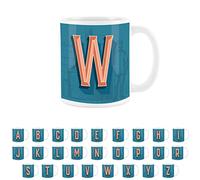 Purely Home Brewery Alphabet Letter W Mug - White Coffee Tea Present Personalised Initial Gift