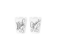 Purely Home Bride & Groom Gift Ceramic Egg Cups - Kitchen Wedding Gift Box Set Of 2