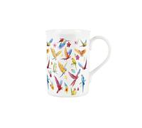 Purely Home Bright Exotic Birds Parrot Mug - Bone China White Cup Coffee/Tea Present Gift