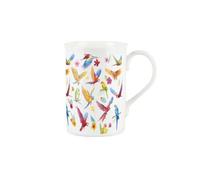 Purely Home Bright Exotic Birds Parrot Mug - Fine Bone China White Cup Coffee/tea Present Gift