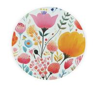 Purely Home Bright Floral Round Worktop Protector - Textured Glass Chopping Board