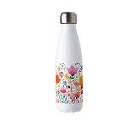 Purely Home Bright Floral Stainless Steel Water Bottle - Watercolour Flowers Reusable Double Walled 500Ml Metal Hot/cold Drinks Bottle Gift