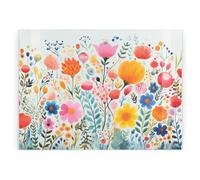Purely Home Bright Wildflowers Rectangular Glass Worktop Protector - Kitchen Chopping Board