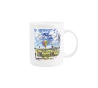 Purely Home Bristol Balloon Fiesta Mug - Souvenir Hot Air Balloon Gift - Tea/Coffee White Bone China Cup Present