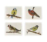 Purely Home British Birds Placemat Set - Home & Kitchen Décor Gifts For Bird Watchers - Set Of Four (4) Fabric Table Placemats