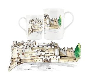 Purely Home British Landscapes Range - Edinburgh Castle Design Mug by Rhiannon Chauncey - Fine Bone China Mug Coffee/Tea Gift