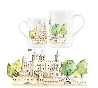 Purely Home British Landscapes Range - Tower of London Design Mug by Rhiannon Chauncey - Fine Bone China Mug Coffee/Tea Gift
