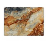Purely Home Brown Marbled Worktop Protector - Large Smooth Glass Chopping Board