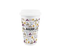 Purely Home Builder Ceramic Travel Mug - Humorous Digger Driver Trades Novelty Gifts/presents - Double-Walled Insulated Drinks Flask Cup
