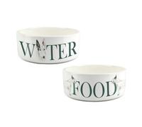 Purely Home Bull Terrier Food & Water Bowl Set By Rhiannon Chauncey