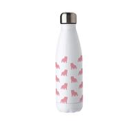 Purely Home Bulldog Water Bottle - Pink Reusable Double Walled 500Ml Hot/cold Metal Drinks Bottle Dog Gifts