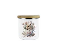 Purely Home Bunny Rabbit Liquorice Tea Canister - Teacup Bunny Medium Metal/enamel Hot Drinks Kitchen Storage Container Gift