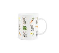 Purely Home Bunny Rabbit Mug - Vegetable Countryside Animal Gift/Present - Tea/Coffee White Bone China Mug