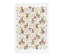 Purely Home Bunny Rabbits Tea Towel - Panama Cotton Kitchen Gift For Animal Lovers