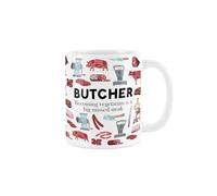 Purely Home Butcher Mug - Humourous Trades Funny Novelty Gift - Tea/Coffee Hot Drinks White Ceramic Cup Present for Butchers