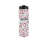 Purely Home Butcher Travel Mug - Novelty Trades Gift Stainless Steel Vacuum-Sealed Double-Walled Hot/cold Drinks Travel Flask