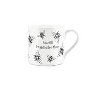 Purely Home Buzz Off, I Want to Bee Alone' Bee Print Mug - Fine Bone China Mug White Coffee/Tea Present Gift for Bee Lovers