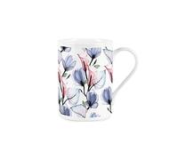 Purely Home Calla Lily Watercolour Glass Flowers - Bone China Style White Mug Coffee/Tea Present Gift