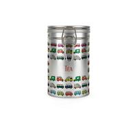 Purely Home Campervans Tea Canister - Gifts For Campervan Owners - Silver Metal Clip Lid Kitchen Storage Container 600Ml (14Cm X 8.5Cm)