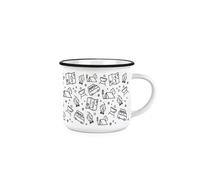 Purely Home Camping Mug - Tent Forest Campervan Outdoor Gift Enamel-Look Mug Present - Tea Coffee Hot Drinks Ceramic Cup