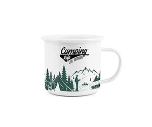 Purely Home Camping Trip Enamel Mug Durable Hot Drinks Outdoor Cup for Travel Picnics Home Festivals Hiking Mountaineering Fishing