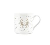Purely Home Cancer Gold Star Sign Mug - Fine Bone China White Mug Coffee/Tea Present Zodiac Gift