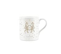 Purely Home Cancer Gold Star Sign Mug - Small Fine Bone China White Mug Coffee/Tea Present Zodiac Gift