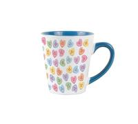 Purely Home Candy Hearts Small Latte Mug - Light Blue Ceramic Tea/Coffee Present