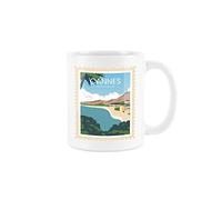 Purely Home Cannes Mug Travel Stamps Destination Holiday Mug Coffee/Tea Gift