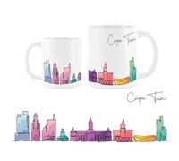 Purely Home Cape Town Mug - Colourful South Africa Skyline Souvenir Memento White Tea Coffee Gift Present Mug