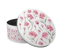 Purely Home Carnations Large Cake Tin - Pretty Pink Floral Kitchen Gifts For Her - Round Metal Storage Container For Baking 23 X 10Cm