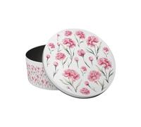 Purely Home Carnations Small Cake Tin - Pretty Pink Floral Kitchen Gifts For Her - Round Metal Storage Container For Baking 18 X 7Cm