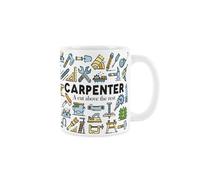 Purely Home Carpenter Mug - Humorous Woodwork & Carpentry Themed Novelty Job Gifts - Tea/coffee Hot Drinks White Ceramic Cup Present
