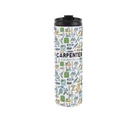 Purely Home Carpenter Travel Flask - Novelty Woodwork & Carpentry Gifts - Reusable Stainless Steel Vacuum-Sealed Double-Walled 500Ml Flask