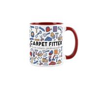 Purely Home Carpet Fitter Mug - Humourous Trades Funny Novelty Gift - Red Tea/Coffee Ceramic Cup Present for Carpet Fitter