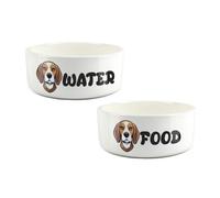 Purely Home Cartoon Beagle Food & Water Bowl Set