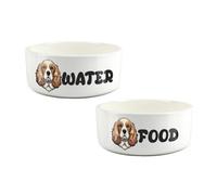 Purely Home Cartoon Cocker Spaniel Food & Water Bowl Set