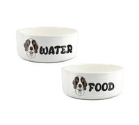 Purely Home Cartoon German Shorthaired Pointer Food & Water Bowl Set