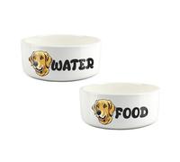 Purely Home Cartoon Golden Retriever Food & Water Bowl Set