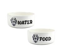 Purely Home Cartoon Great Dane Food & Water Bowl Set
