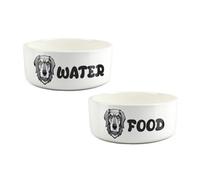 Purely Home Cartoon Irish Wolfhound Food & Water Bowl Set
