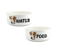Purely Home Cartoon Lurcher Food & Water Bowl Set